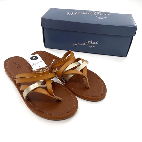 Universal Thread Shoes - Universal Thread Maritza Tan & Metallic Sandals